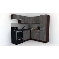 Bucatarie de Colt GENA NEW 10 DR. 190-200, Fara Corp de Cuptor, Wenge / Decor K352